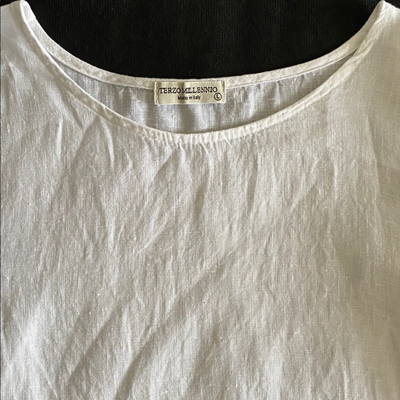 Italian Linen Crochet Lace  Sleeve tie cuff  pullover Tunic Blouse Size Large - Picture 3 of 13